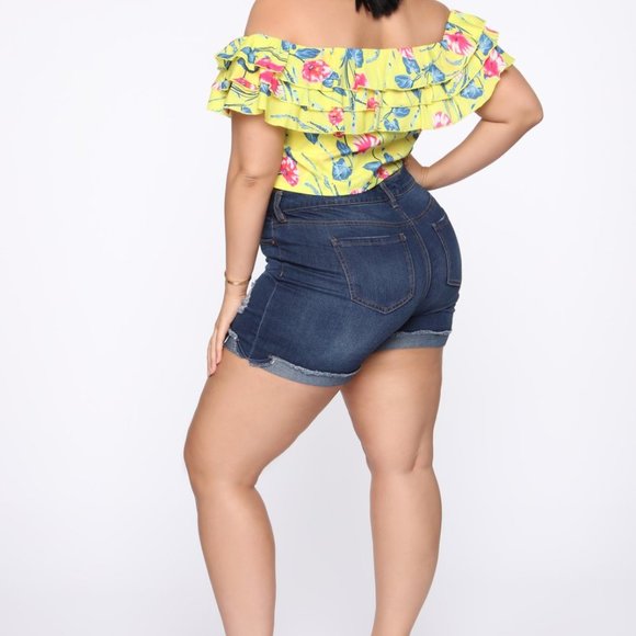 Golden Paradise Off Shoulder Top - Yellow - Picture 5 of 5